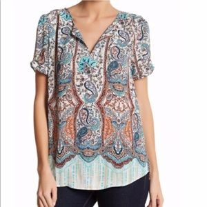 Daniel Rainn Paisley Short Sleeve Blouse